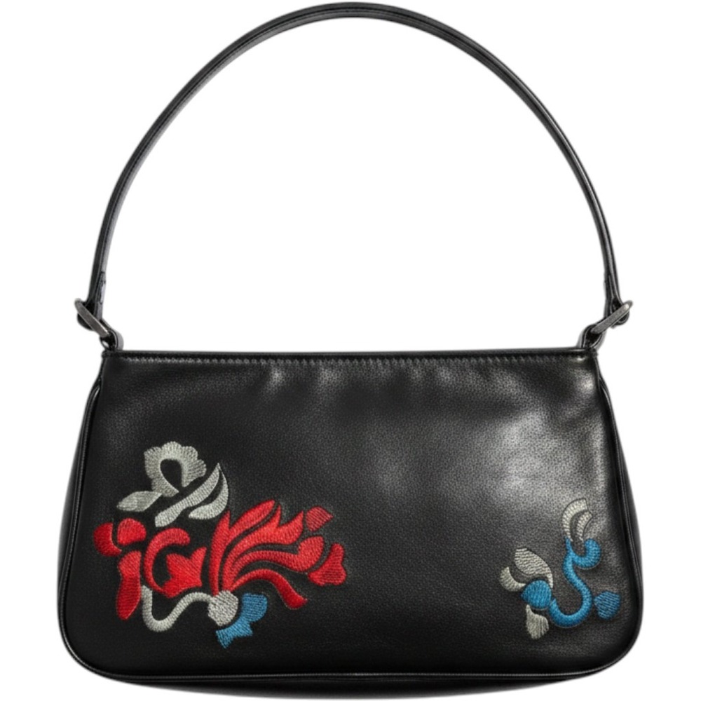Armani‎ Exchange Shoulder Bag Womens Small Leather Embroidered Y2K Vintage Indie